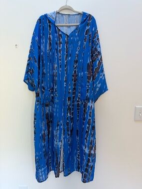 Blue Tie-Dye cover-up with Pockets